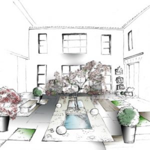 Croquis de présentation du patio